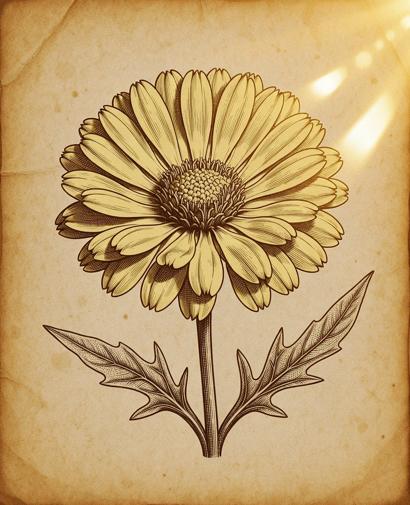 Botanical lithograph sketch