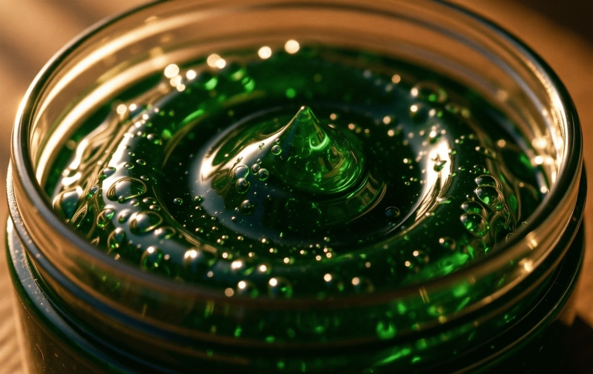 Emerald green ointment texture