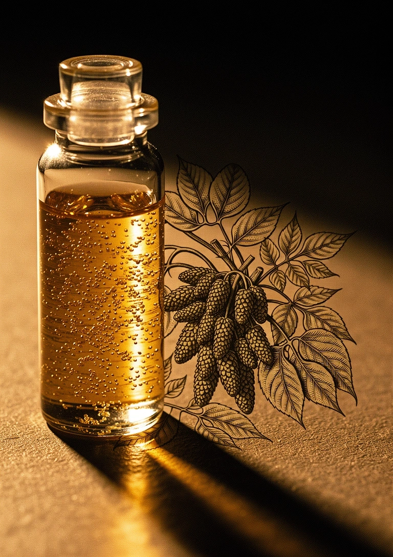 Apothecary glass vial with liquid suspension